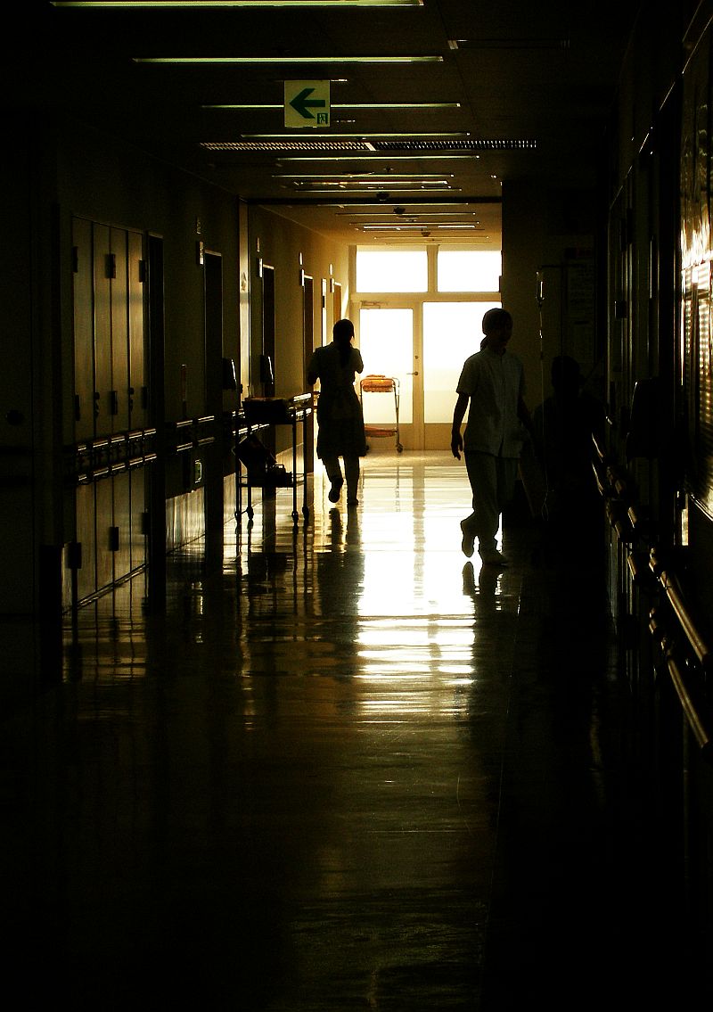 A working hospital corridor during a healthcare assignment
