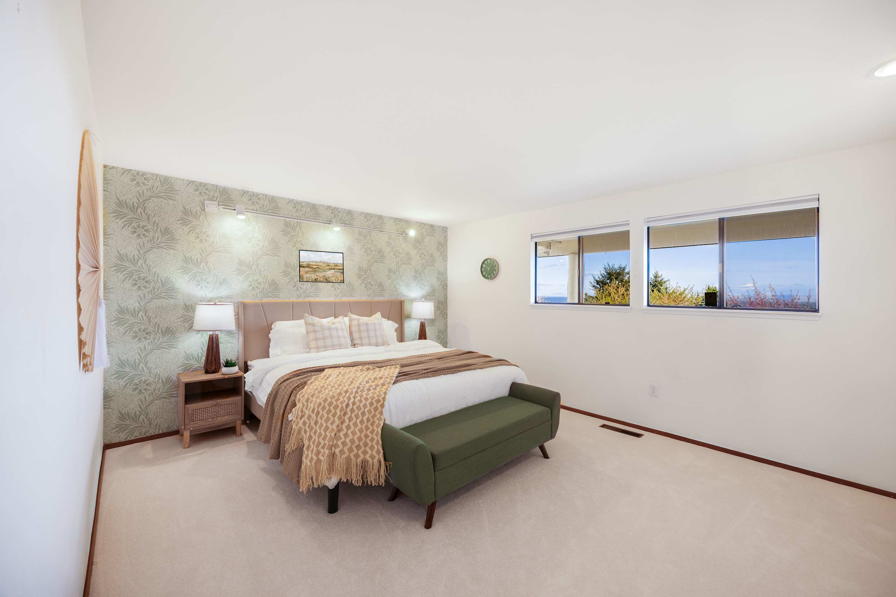 Bedroom in the furnished Bellevue home
