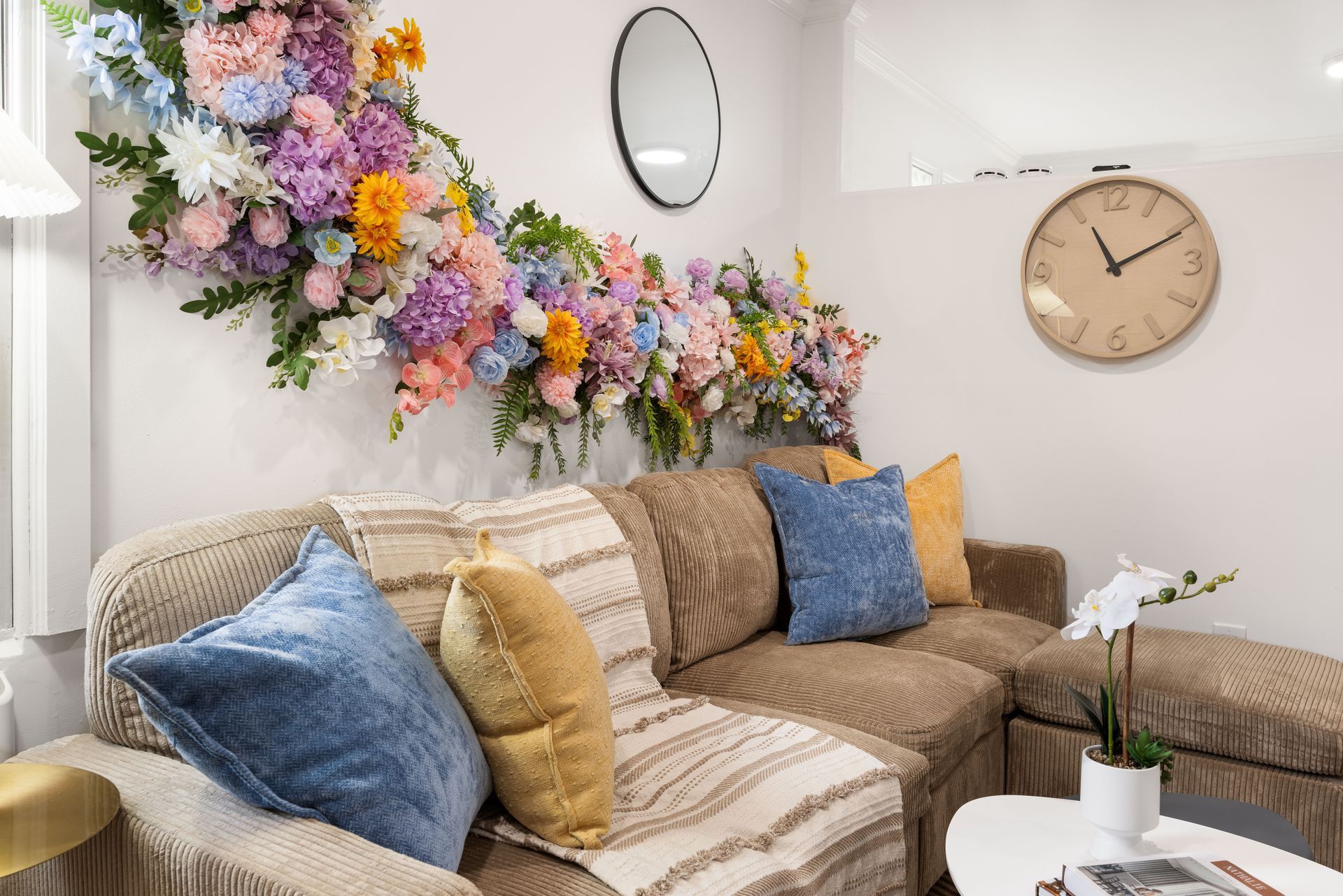 Floral living room in the Secret Garden suite