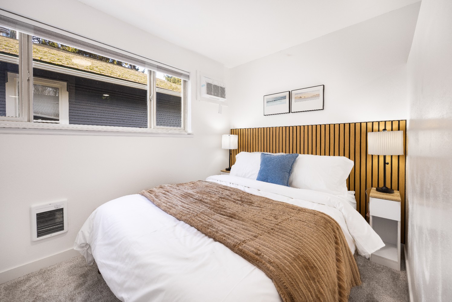 Separate bedroom in the Work & Stay suite